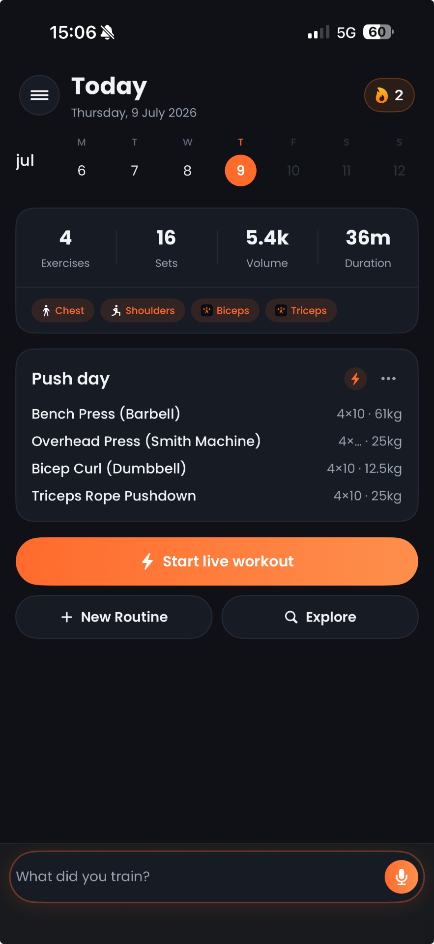Trevo app home screen